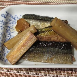 レンジで簡単！秋刀魚とごぼう煮